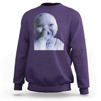 Funny Tuff Baby Giggling Meme Sweatshirt Viral AI Niche Baby Holding Laugh Face - Wonder Print Shop