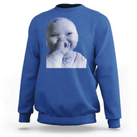 Funny Tuff Baby Giggling Meme Sweatshirt Viral AI Niche Baby Holding Laugh Face - Wonder Print Shop