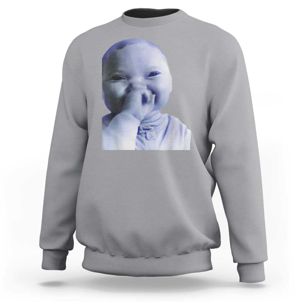 Funny Tuff Baby Giggling Meme Sweatshirt Viral AI Niche Baby Holding Laugh Face - Wonder Print Shop