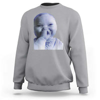 Funny Tuff Baby Giggling Meme Sweatshirt Viral AI Niche Baby Holding Laugh Face - Wonder Print Shop