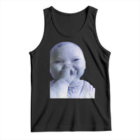 Funny Tuff Baby Giggling Meme Tank Top Viral AI Niche Baby Holding Laugh Face - Wonder Print Shop