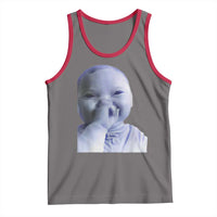 Funny Tuff Baby Giggling Meme Tank Top Viral AI Niche Baby Holding Laugh Face - Wonder Print Shop