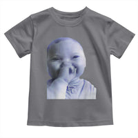Funny Tuff Baby Giggling Meme Toddler T Shirt Viral AI Niche Baby Holding Laugh Face - Wonder Print Shop
