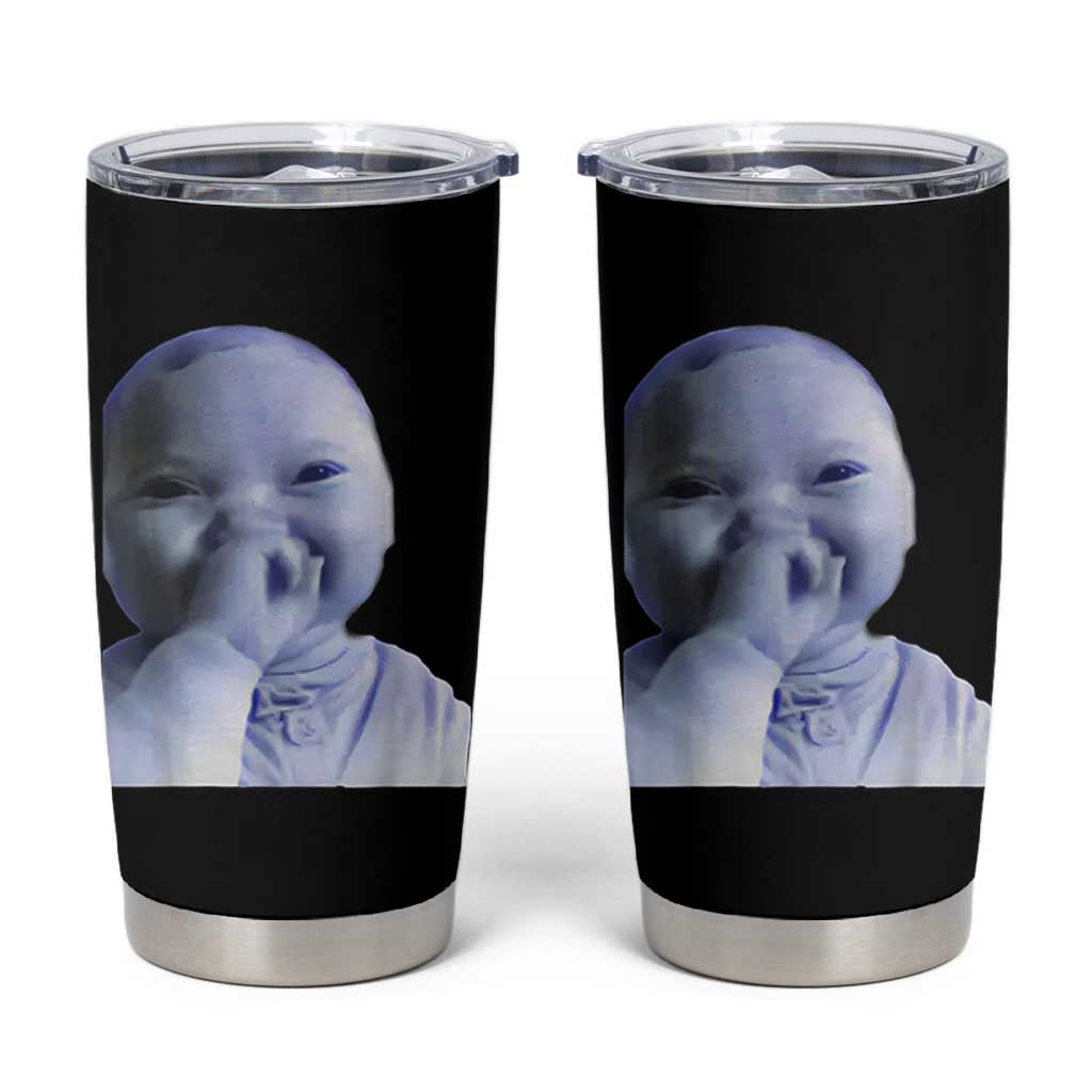 Funny Tuff Baby Giggling Meme Tumbler Cup Viral AI Niche Baby Holding Laugh Face - Wonder Print Shop