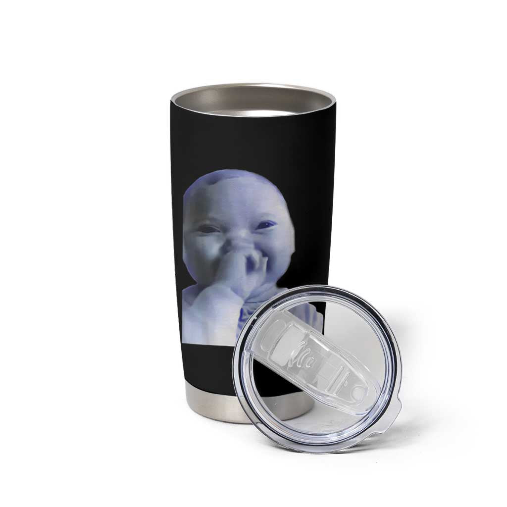 Funny Tuff Baby Giggling Meme Tumbler Cup Viral AI Niche Baby Holding Laugh Face - Wonder Print Shop