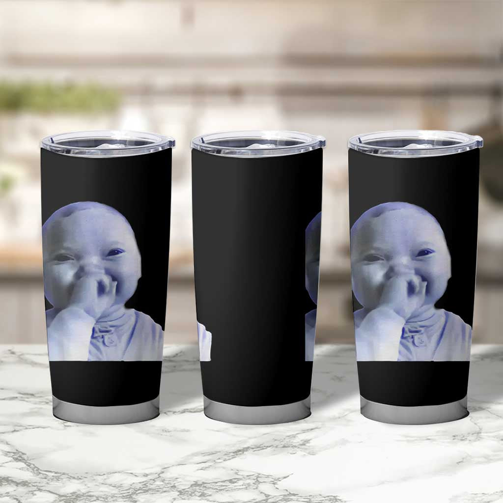 Funny Tuff Baby Giggling Meme Tumbler Cup Viral AI Niche Baby Holding Laugh Face - Wonder Print Shop