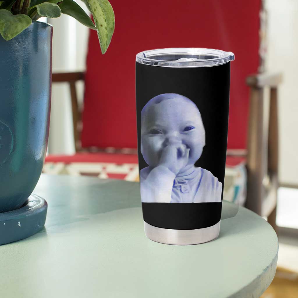 Funny Tuff Baby Giggling Meme Tumbler Cup Viral AI Niche Baby Holding Laugh Face - Wonder Print Shop