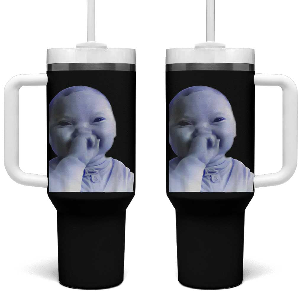 Funny Tuff Baby Giggling Meme Tumbler With Handle Viral AI Niche Baby Holding Laugh Face - Wonder Print Shop