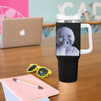 Funny Tuff Baby Giggling Meme Tumbler With Handle Viral AI Niche Baby Holding Laugh Face - Wonder Print Shop