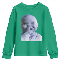 Funny Tuff Baby Giggling Meme Youth Sweatshirt Viral AI Niche Baby Holding Laugh Face - Wonder Print Shop
