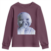 Funny Tuff Baby Giggling Meme Youth Sweatshirt Viral AI Niche Baby Holding Laugh Face - Wonder Print Shop
