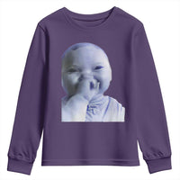 Funny Tuff Baby Giggling Meme Youth Sweatshirt Viral AI Niche Baby Holding Laugh Face - Wonder Print Shop
