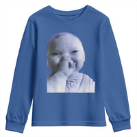 Funny Tuff Baby Giggling Meme Youth Sweatshirt Viral AI Niche Baby Holding Laugh Face - Wonder Print Shop
