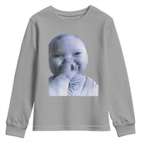 Funny Tuff Baby Giggling Meme Youth Sweatshirt Viral AI Niche Baby Holding Laugh Face - Wonder Print Shop