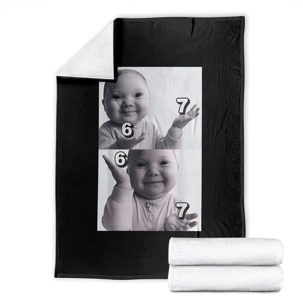 Funny Tuff Baby 67 Meme Throw Blanket Viral AI Niche Baby Six Seven Hand Gesture - Wonder Print Shop