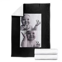 Funny Tuff Baby 67 Meme Throw Blanket Viral AI Niche Baby Six Seven Hand Gesture - Wonder Print Shop
