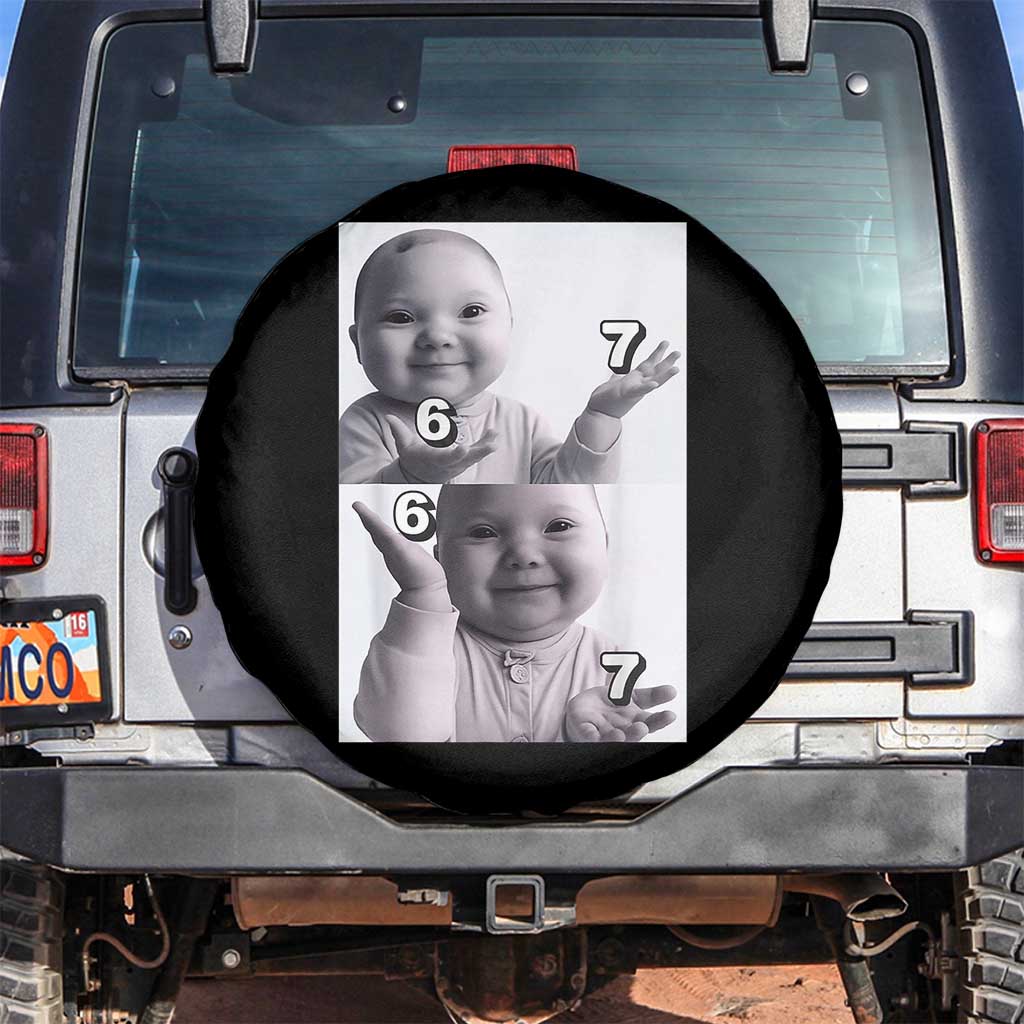 Funny Tuff Baby 67 Meme Spare Tire Cover Viral AI Niche Baby Six Seven Hand Gesture - Wonder Print Shop