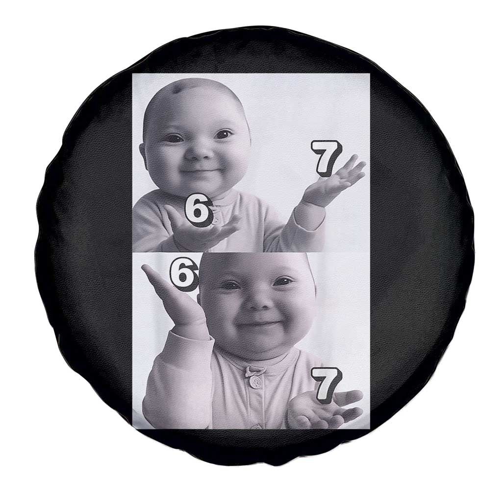 Funny Tuff Baby 67 Meme Spare Tire Cover Viral AI Niche Baby Six Seven Hand Gesture - Wonder Print Shop