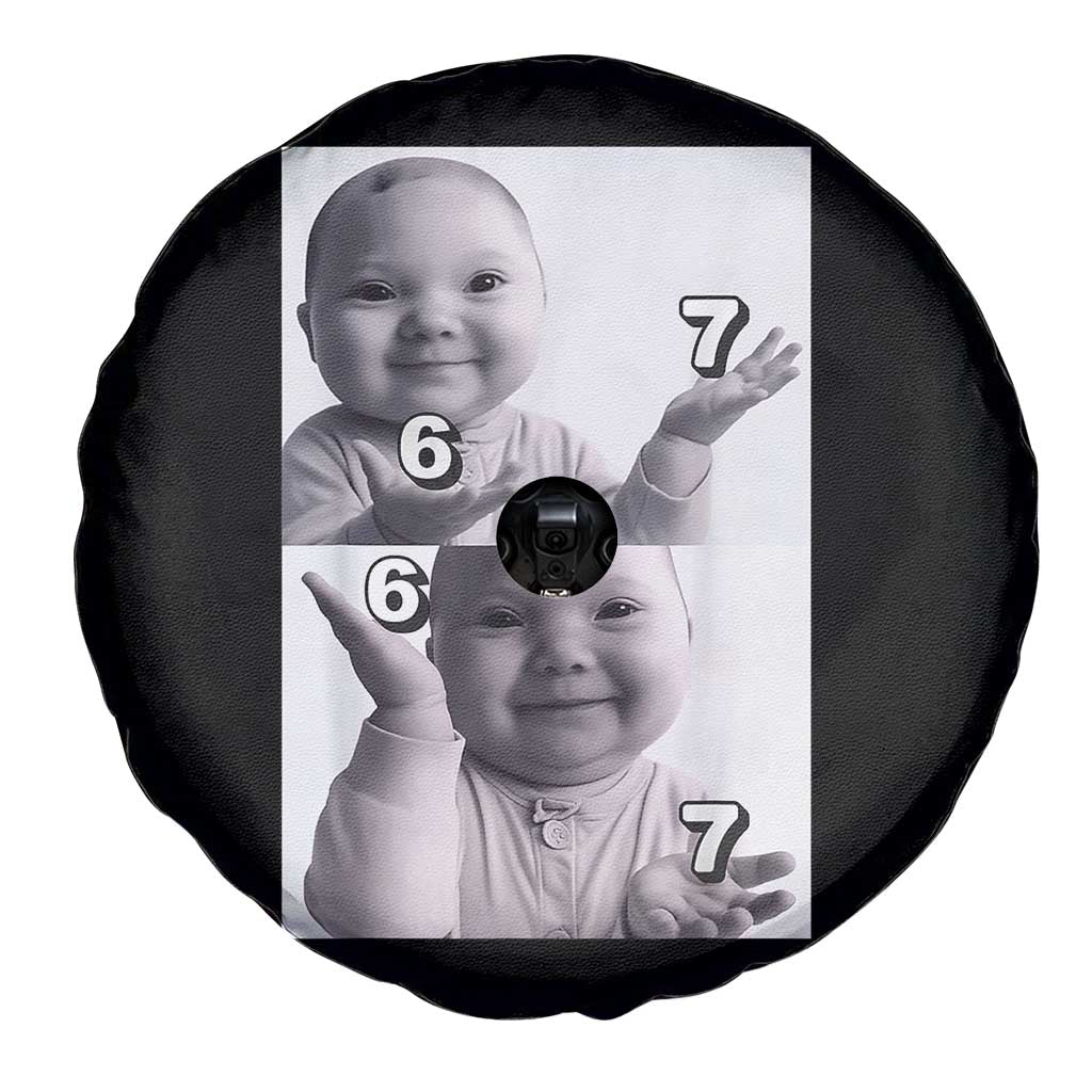 Funny Tuff Baby 67 Meme Spare Tire Cover Viral AI Niche Baby Six Seven Hand Gesture - Wonder Print Shop