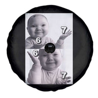 Funny Tuff Baby 67 Meme Spare Tire Cover Viral AI Niche Baby Six Seven Hand Gesture - Wonder Print Shop