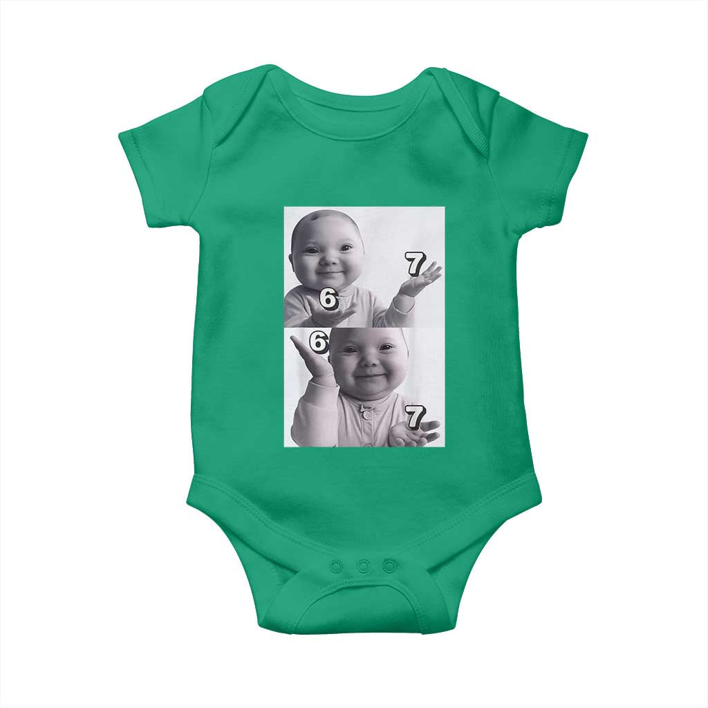 Funny Tuff Baby 67 Meme Baby Onesie Viral AI Niche Baby Six Seven Hand Gesture - Wonder Print Shop
