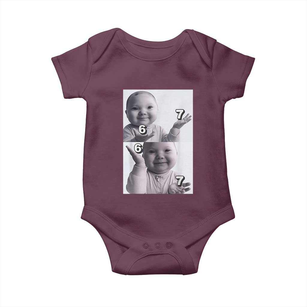 Funny Tuff Baby 67 Meme Baby Onesie Viral AI Niche Baby Six Seven Hand Gesture - Wonder Print Shop