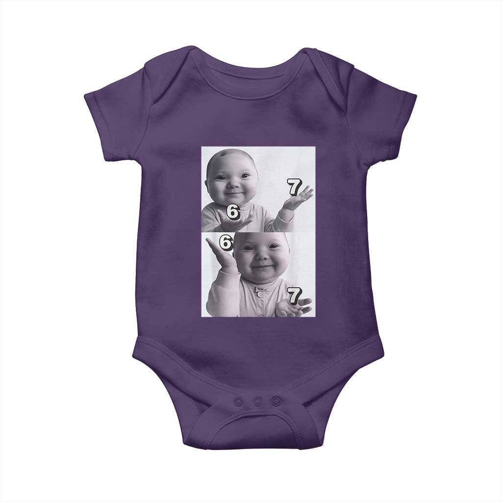 Funny Tuff Baby 67 Meme Baby Onesie Viral AI Niche Baby Six Seven Hand Gesture - Wonder Print Shop