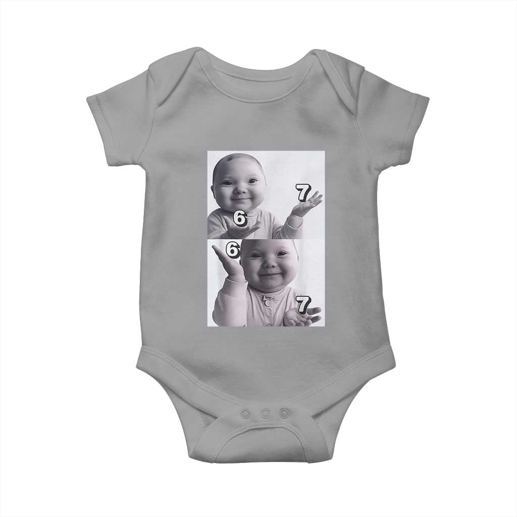 Funny Tuff Baby 67 Meme Baby Onesie Viral AI Niche Baby Six Seven Hand Gesture - Wonder Print Shop