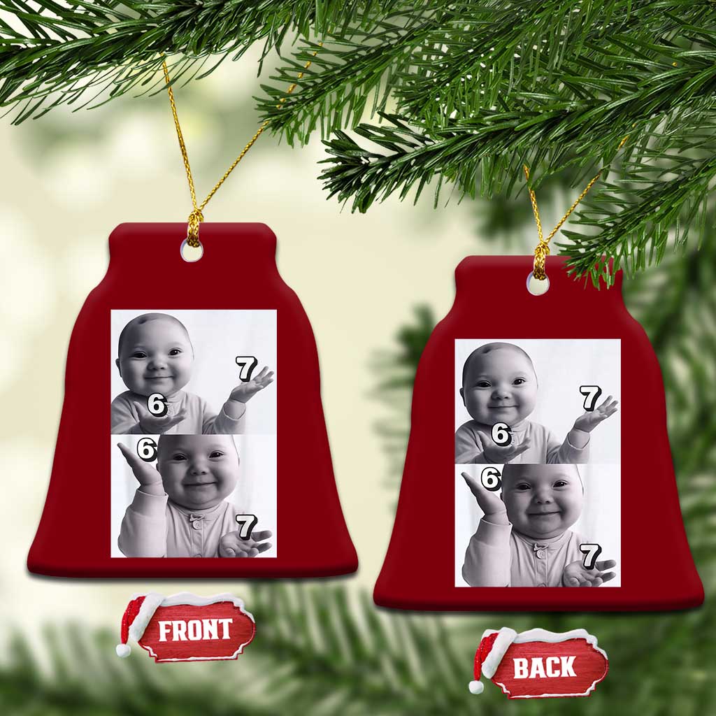 Funny Tuff Baby 67 Meme Ceramic Ornament Viral AI Niche Baby Six Seven Hand Gesture - Wonder Print Shop