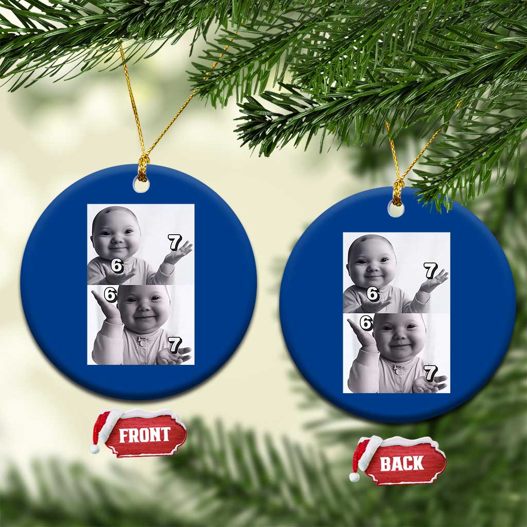 Funny Tuff Baby 67 Meme Ceramic Ornament Viral AI Niche Baby Six Seven Hand Gesture - Wonder Print Shop