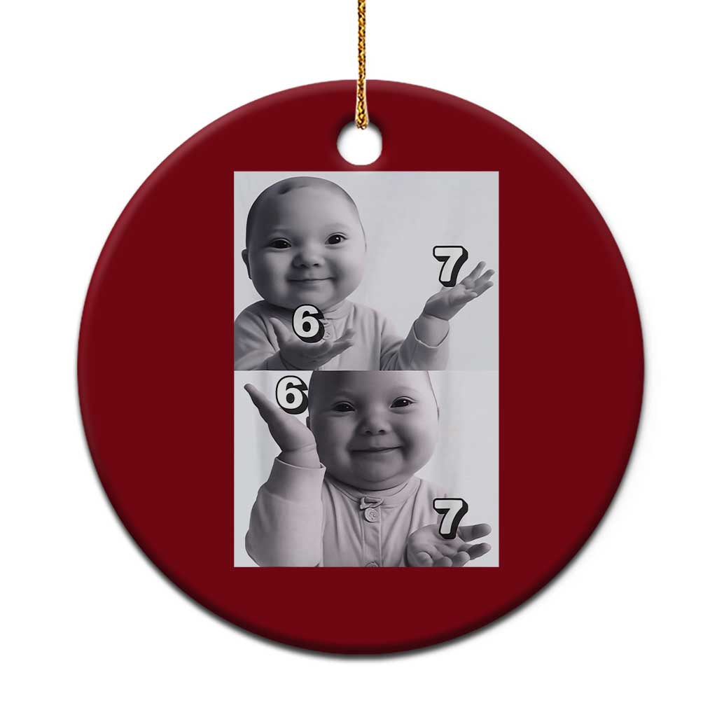 Funny Tuff Baby 67 Meme Ceramic Ornament Viral AI Niche Baby Six Seven Hand Gesture - Wonder Print Shop