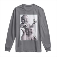 Funny Tuff Baby 67 Meme Long Sleeve Shirt Viral AI Niche Baby Six Seven Hand Gesture - Wonder Print Shop
