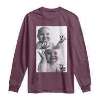Funny Tuff Baby 67 Meme Long Sleeve Shirt Viral AI Niche Baby Six Seven Hand Gesture - Wonder Print Shop