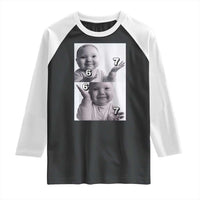 Funny Tuff Baby 67 Meme Raglan Shirt Viral AI Niche Baby Six Seven Hand Gesture - Wonder Print Shop