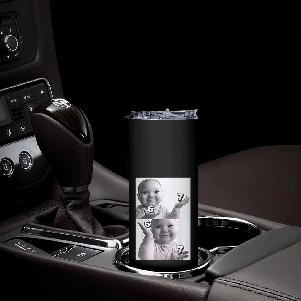 Funny Tuff Baby 67 Meme Skinny Tumbler Viral AI Niche Baby Six Seven Hand Gesture - Wonder Print Shop