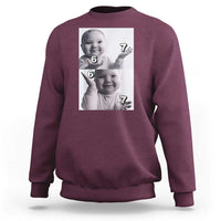Funny Tuff Baby 67 Meme Sweatshirt Viral AI Niche Baby Six Seven Hand Gesture - Wonder Print Shop