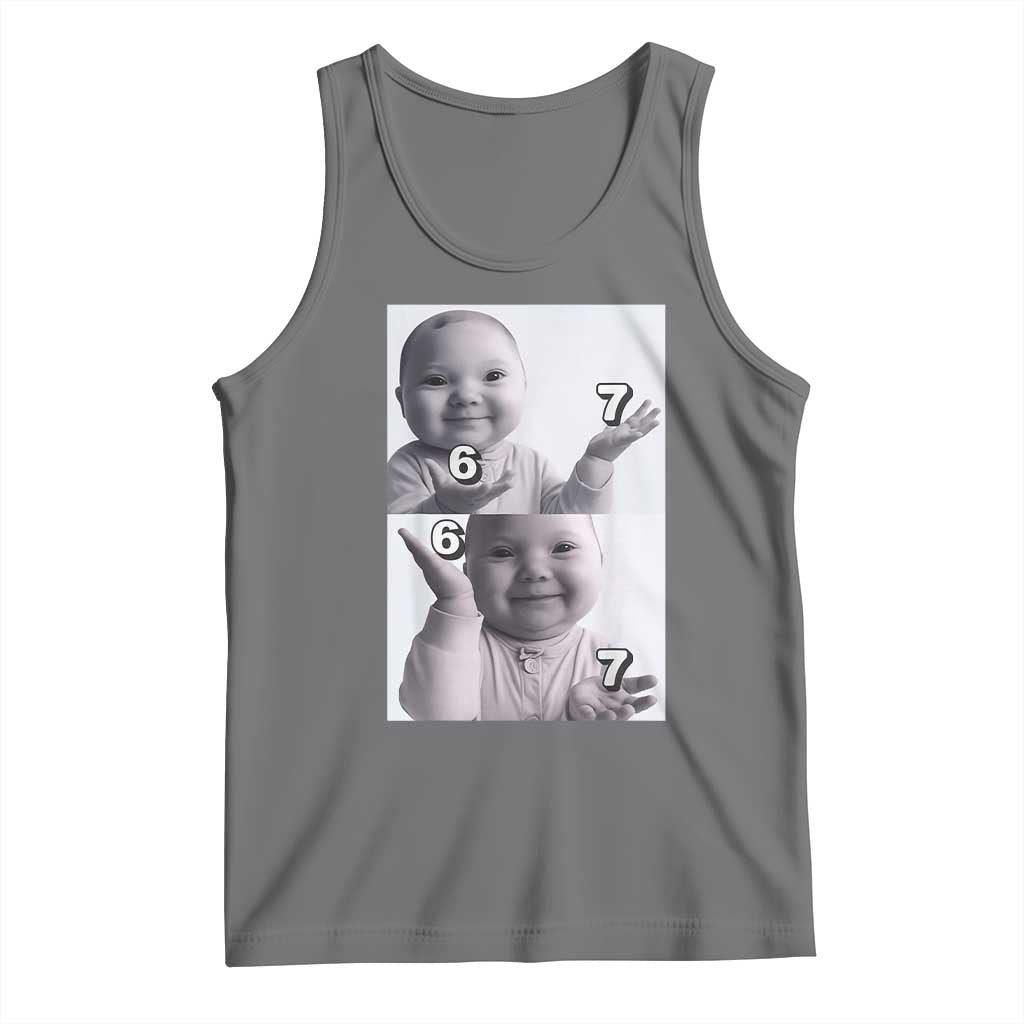 Funny Tuff Baby 67 Meme Tank Top Viral AI Niche Baby Six Seven Hand Gesture - Wonder Print Shop