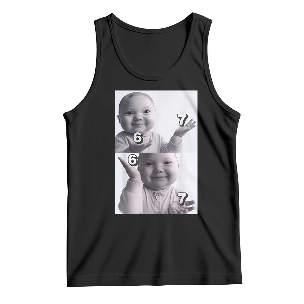 Funny Tuff Baby 67 Meme Tank Top Viral AI Niche Baby Six Seven Hand Gesture - Wonder Print Shop