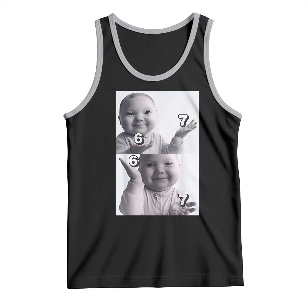 Funny Tuff Baby 67 Meme Tank Top Viral AI Niche Baby Six Seven Hand Gesture - Wonder Print Shop