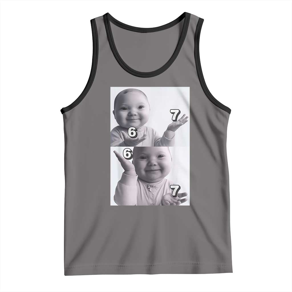 Funny Tuff Baby 67 Meme Tank Top Viral AI Niche Baby Six Seven Hand Gesture - Wonder Print Shop
