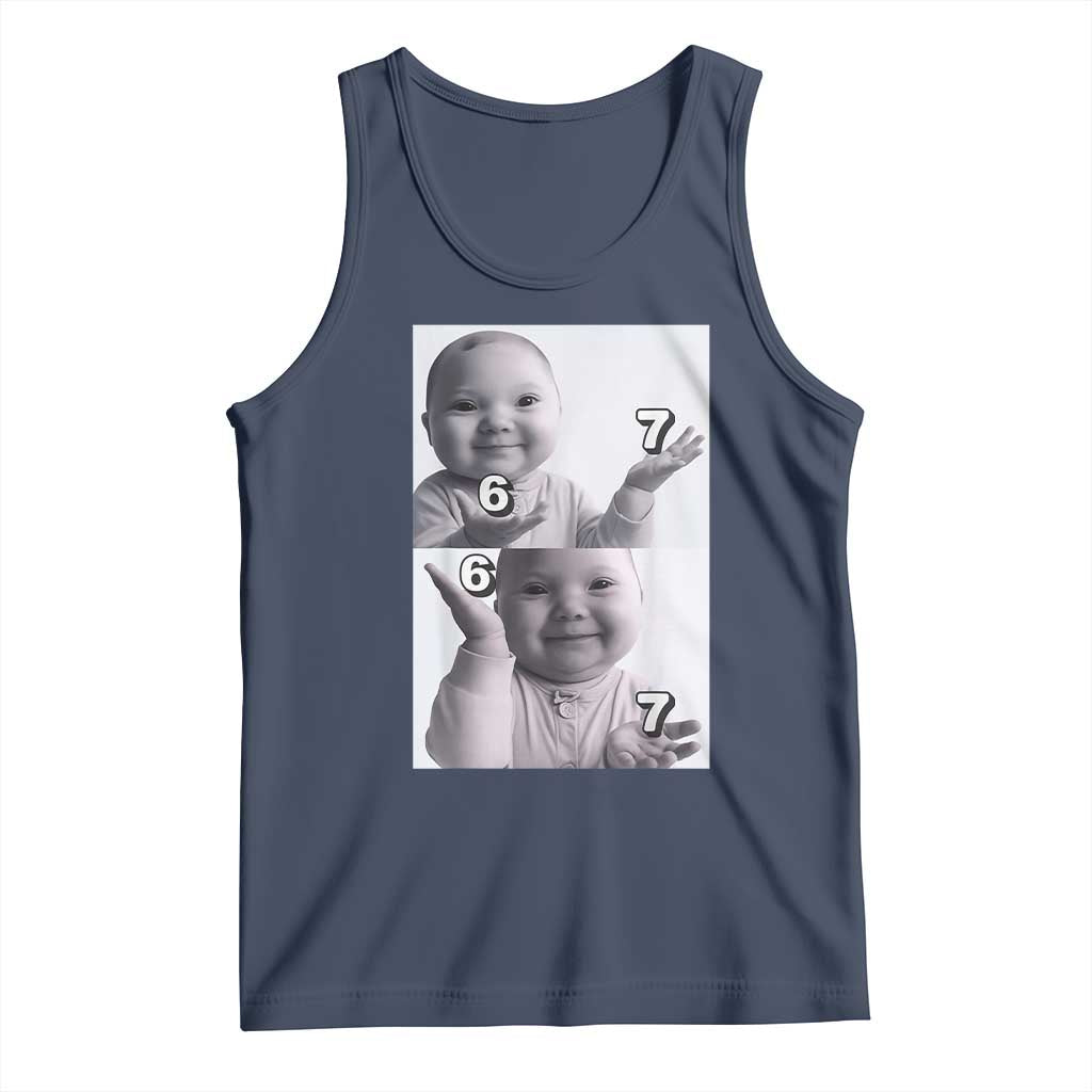 Funny Tuff Baby 67 Meme Tank Top Viral AI Niche Baby Six Seven Hand Gesture - Wonder Print Shop