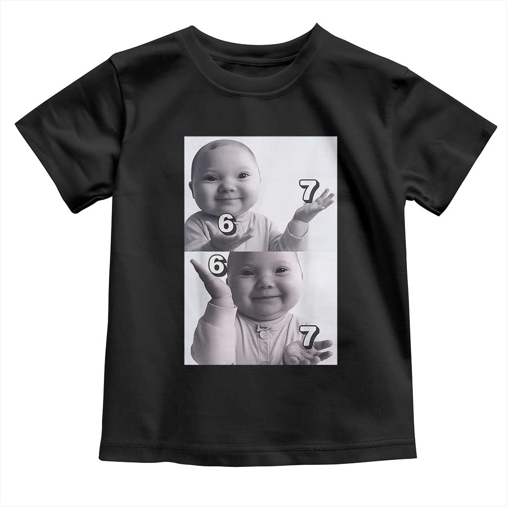 Funny Tuff Baby 67 Meme Toddler T Shirt Viral AI Niche Baby Six Seven Hand Gesture - Wonder Print Shop