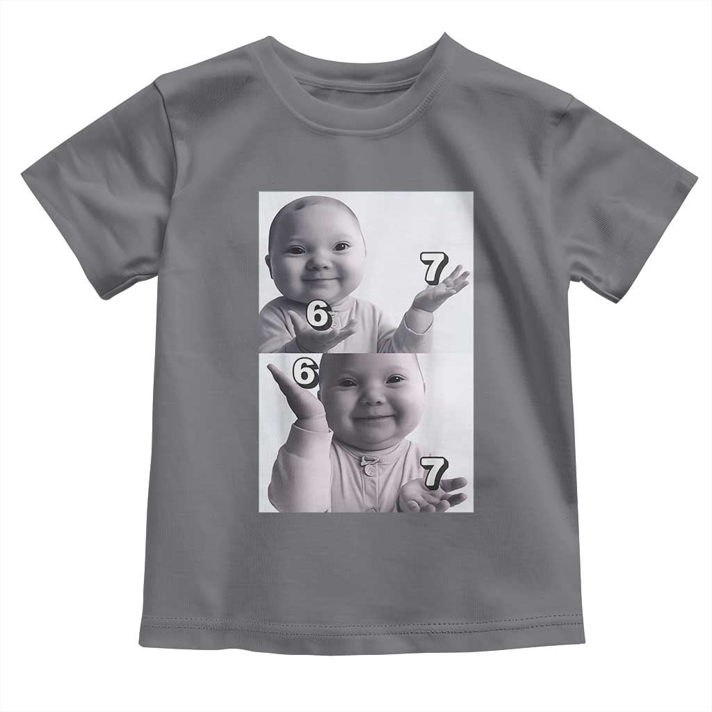 Funny Tuff Baby 67 Meme Toddler T Shirt Viral AI Niche Baby Six Seven Hand Gesture - Wonder Print Shop