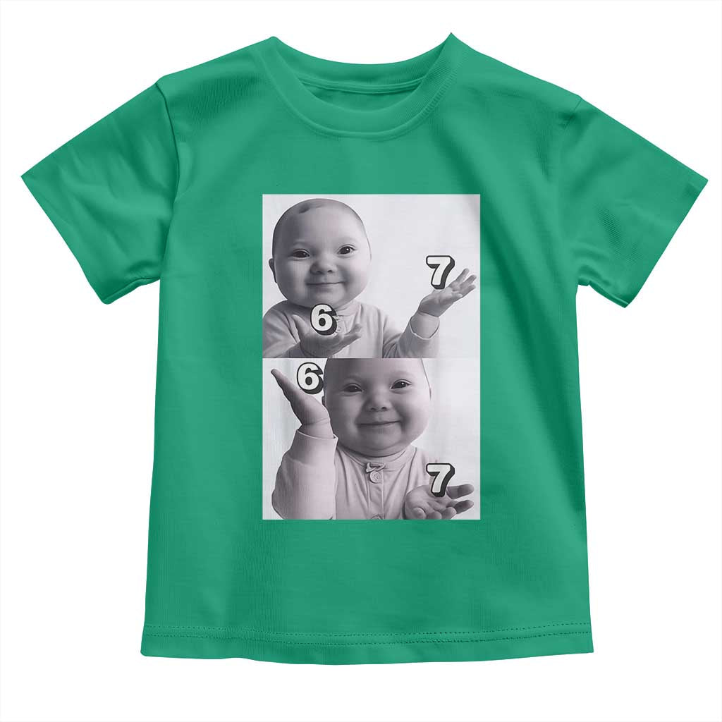 Funny Tuff Baby 67 Meme Toddler T Shirt Viral AI Niche Baby Six Seven Hand Gesture - Wonder Print Shop