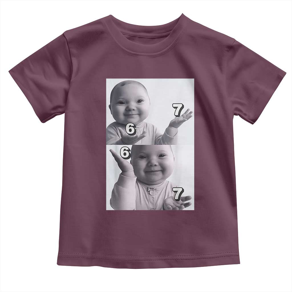 Funny Tuff Baby 67 Meme Toddler T Shirt Viral AI Niche Baby Six Seven Hand Gesture - Wonder Print Shop