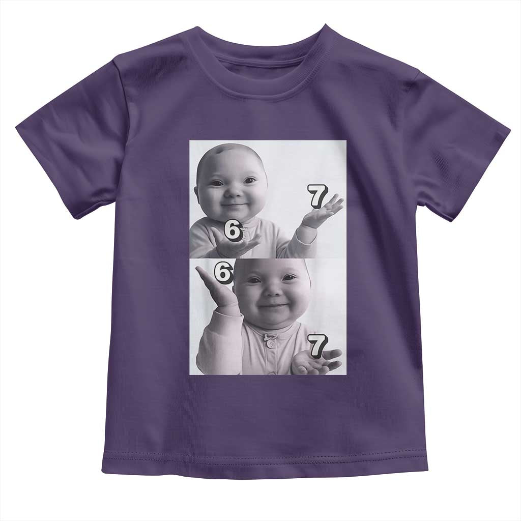 Funny Tuff Baby 67 Meme Toddler T Shirt Viral AI Niche Baby Six Seven Hand Gesture - Wonder Print Shop