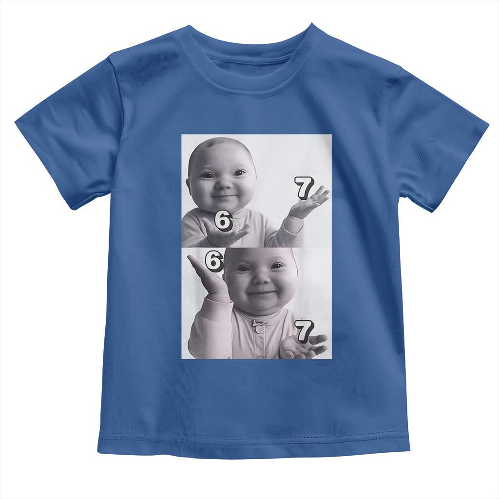 Funny Tuff Baby 67 Meme Toddler T Shirt Viral AI Niche Baby Six Seven Hand Gesture - Wonder Print Shop