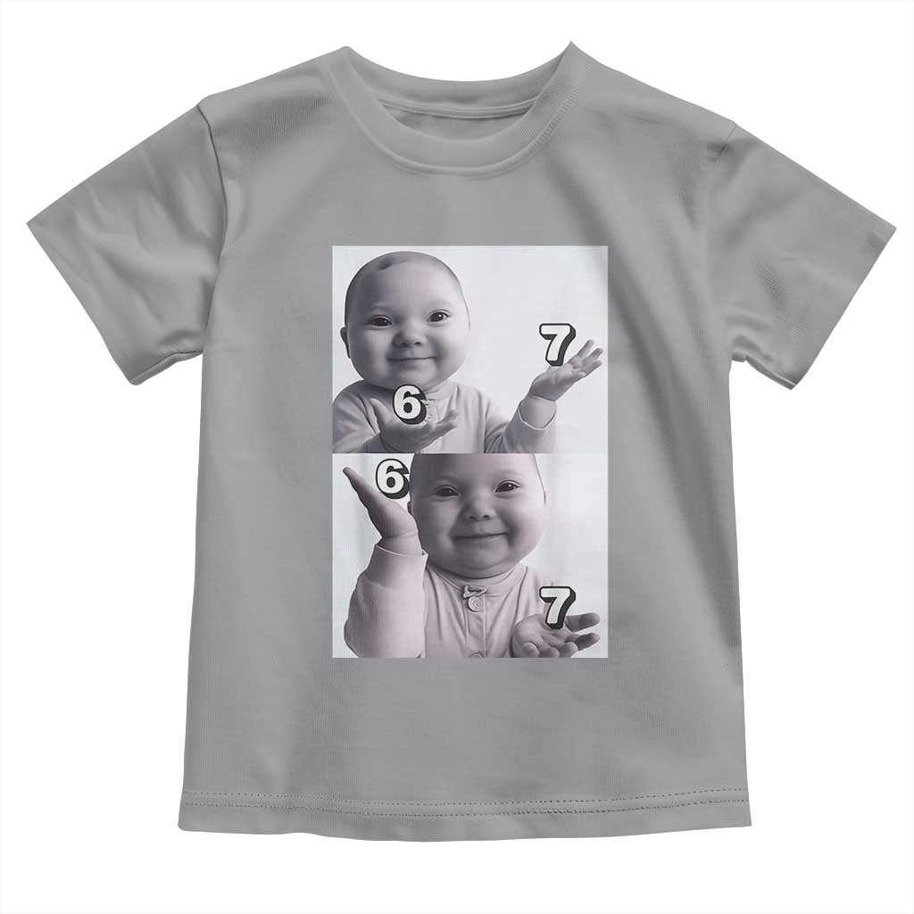 Funny Tuff Baby 67 Meme Toddler T Shirt Viral AI Niche Baby Six Seven Hand Gesture - Wonder Print Shop
