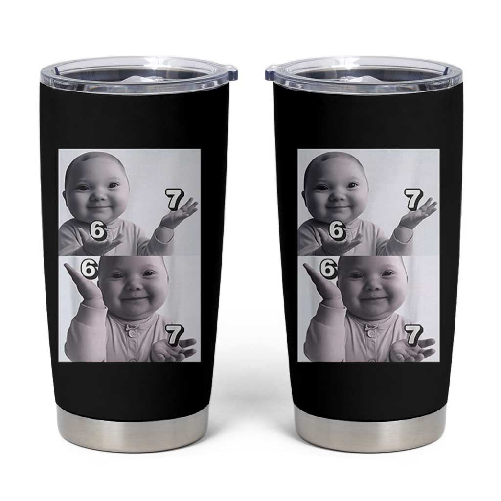 Funny Tuff Baby 67 Meme Tumbler Cup Viral AI Niche Baby Six Seven Hand Gesture - Wonder Print Shop