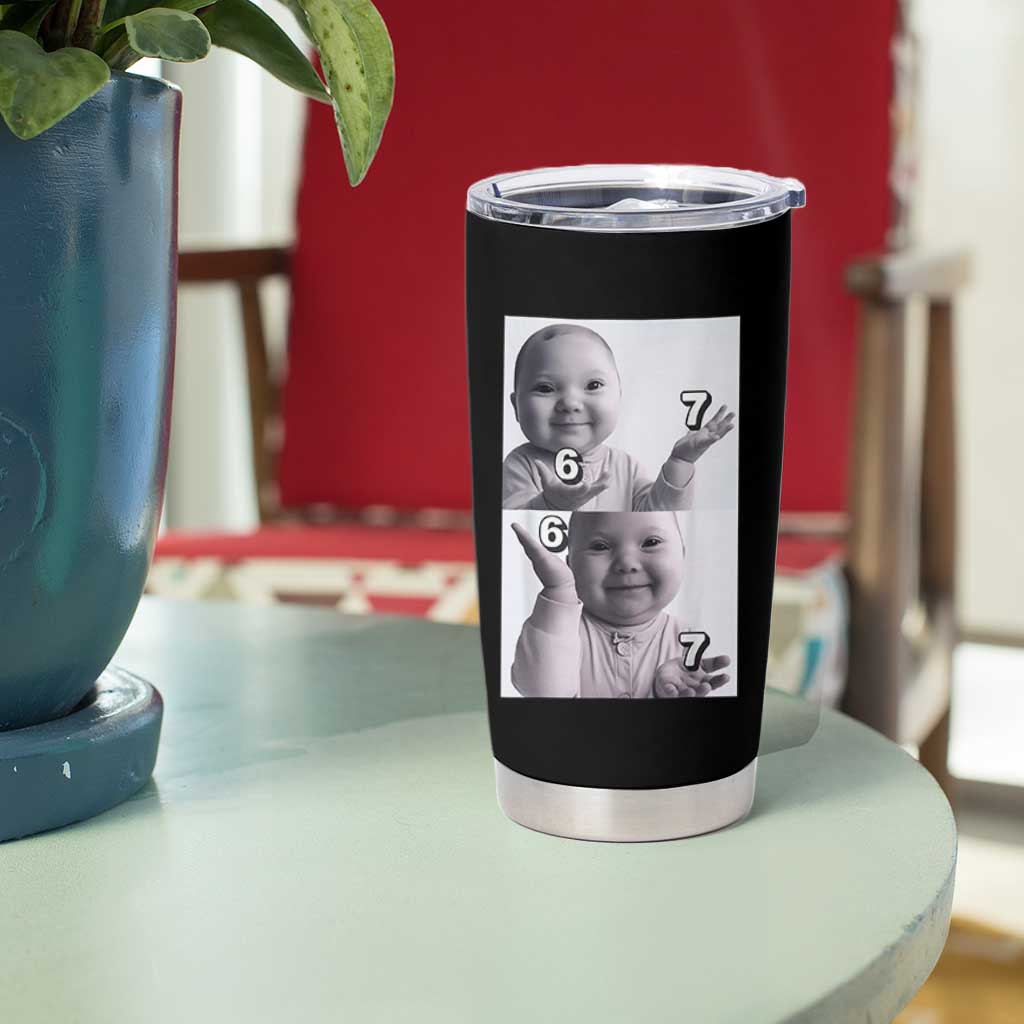 Funny Tuff Baby 67 Meme Tumbler Cup Viral AI Niche Baby Six Seven Hand Gesture - Wonder Print Shop